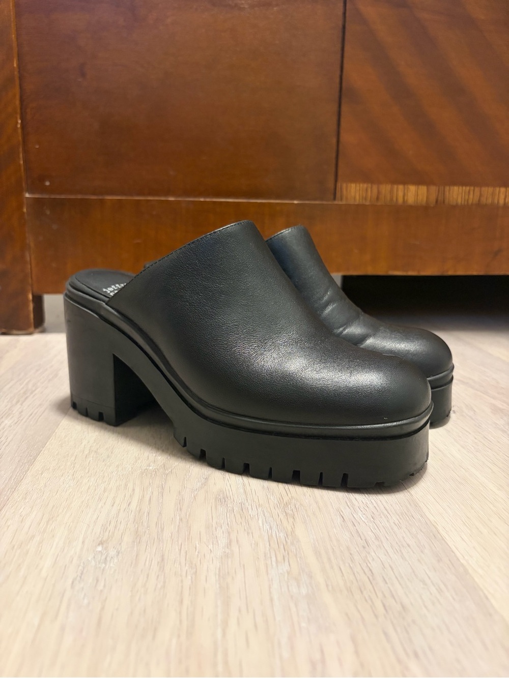 Jeffrey Campbell Black Platform Mule Clogs